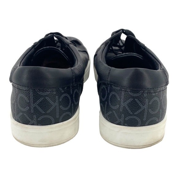 Calvin Klein Bowyer CK Monogram Smooth Mens Black Designer Sneakers Size 13 - Picture 10 of 14